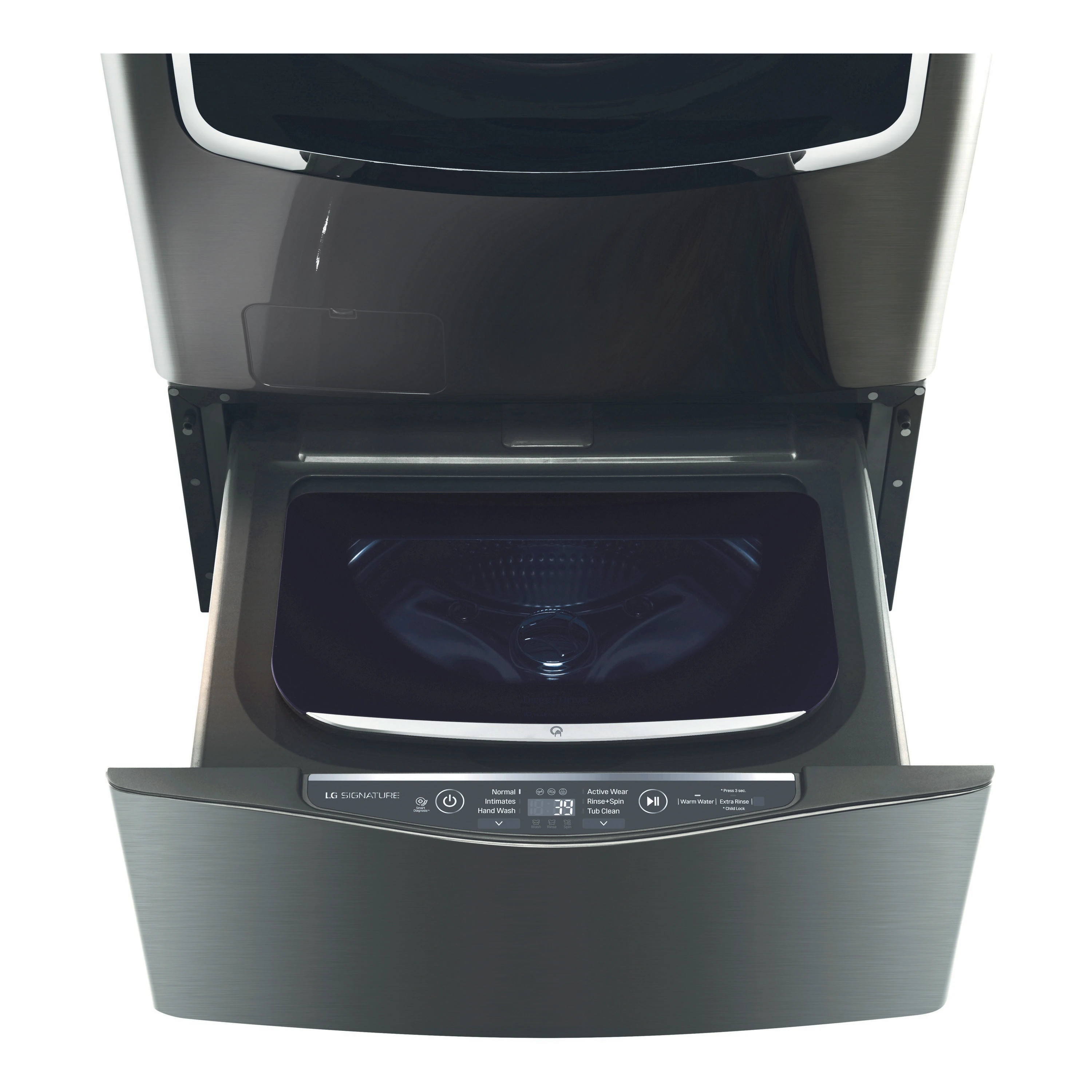 LG SIGNATURE TwinWash 1-cu ft 29-in Black Stainless Steel Pedestal Washer | WD205CK | Lowe's