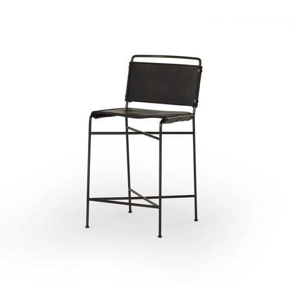 Wharton Distressed Black Counter Stool | Scout & Nimble