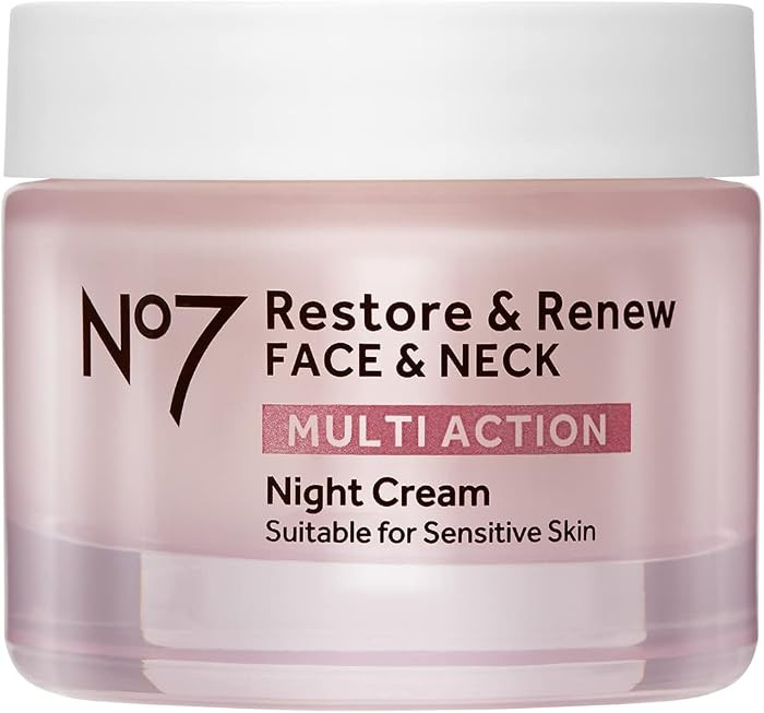 No7 Restore & Renew Sculpting Night Cream for Face & Neck, 1.69 Oz | Amazon (US)