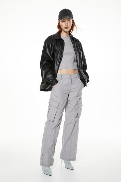 Canvas Cargo Pants - Khaki green - Ladies | H&M US | H&M (US + CA)