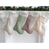 Christmas Stocking Linen, Minimalist Christmas Stocking/Scandinavian Neutral | Etsy (US)