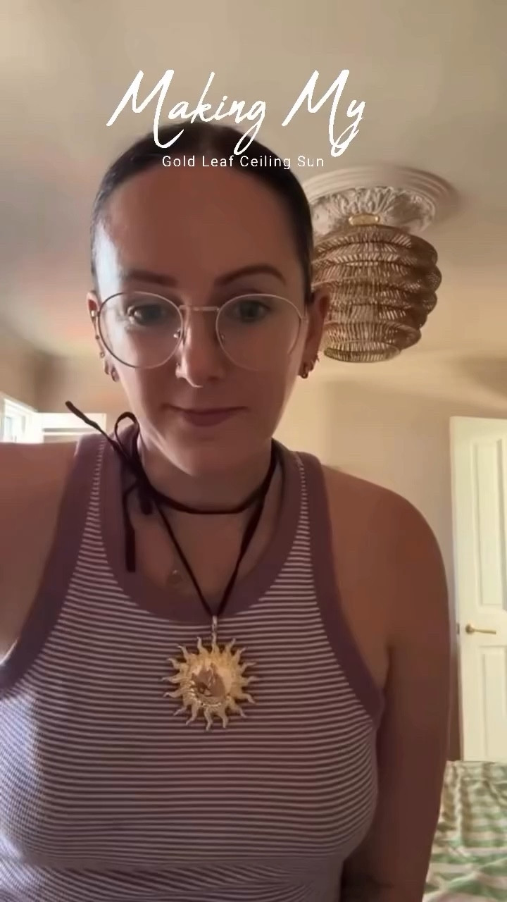I made this gold leaf ceiling sun last summer...and completely forgot to post the video 🌞

This was my first ever attempt at gold leafing, so I was basically figuring it out as I went along.

Apart from finding gold leaf all over the house for weeks afterwards, it was actually surprisingly easy.

Would you try this? 🌞
I can share the full step-by-step if anyone wants it.

All the products I used are linked in my profile links.

#goldleafart #goldleafing #homecrafts 

_
Crafting - Victorian terrace - terrace renovation - crafting