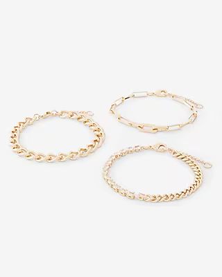 Set Of 3 Chain Bracelets | Express