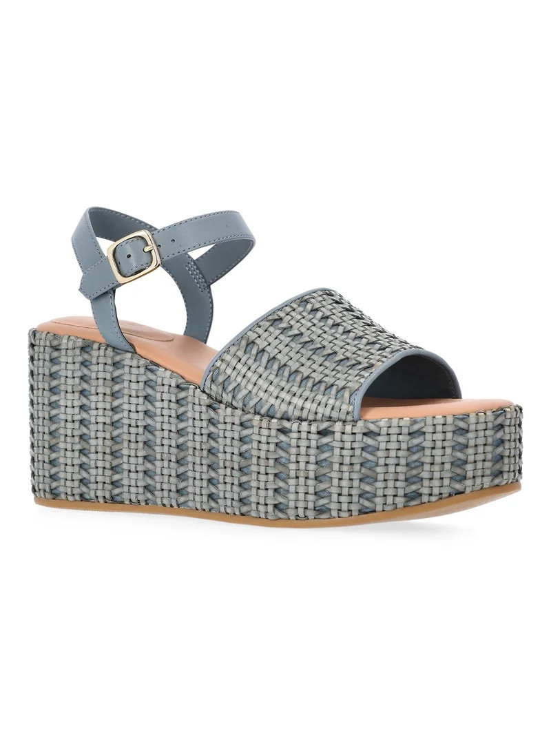 Time and Tru Women's Woven Flatform Sandals | Walmart (US)