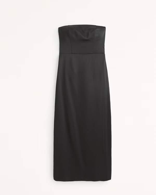 Strapless Satin Maxi Dress | Abercrombie & Fitch (US)