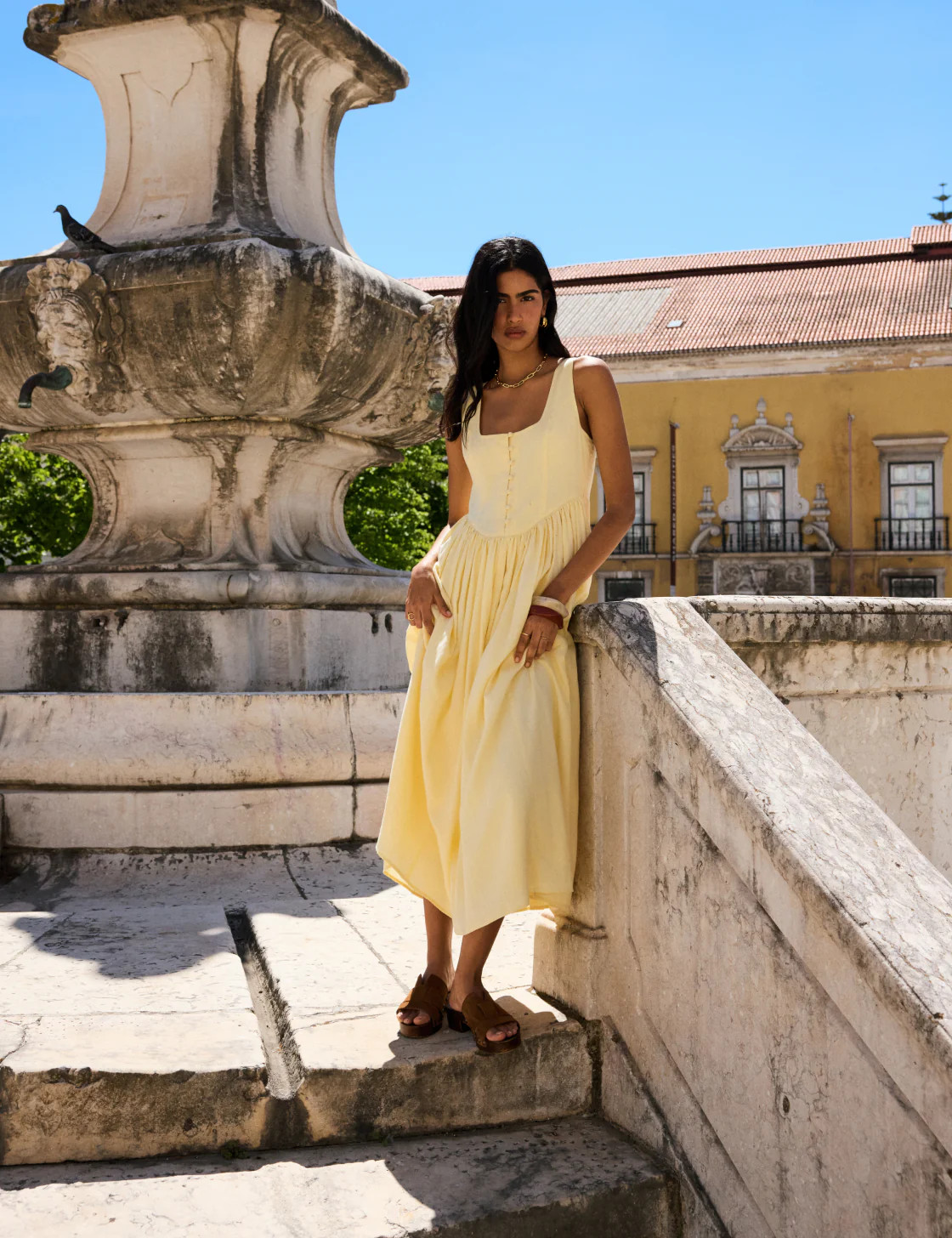 Butter Yellow Cora Midi Dress | Nobody's Child