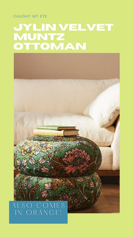 If you’re looking for a way to bring some color into your home, I love this adorable ottoman. It’s so fun, multipurpose, and can be moved around to find the perfect fit! This ottoman also comes in an orange color way. 

#LTKhome