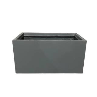 KANTE Large 31 in. L Charcoal Lightweight Concrete Modern Long Low Outdoor Planter, Grey | The Home Depot