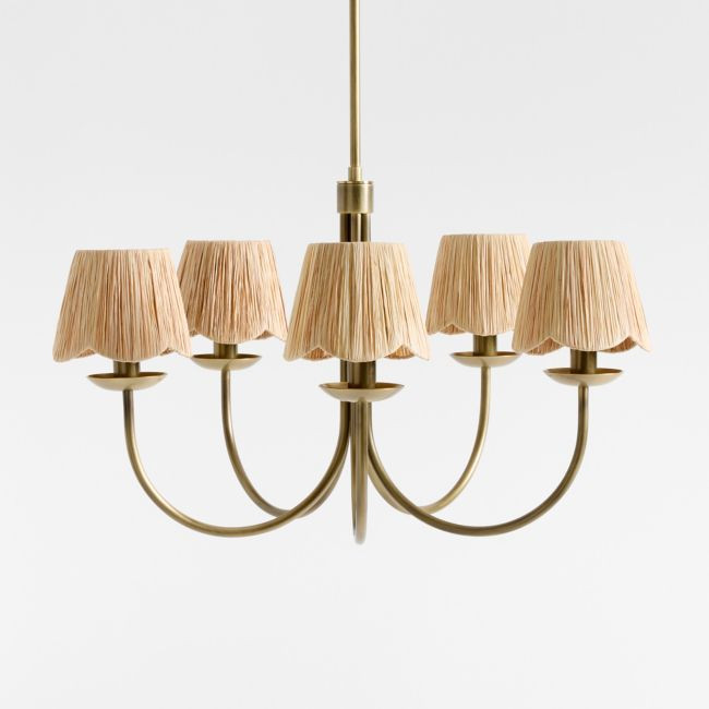Greta Scalloped Raffia Kids Chandelier | Crate & Barrel