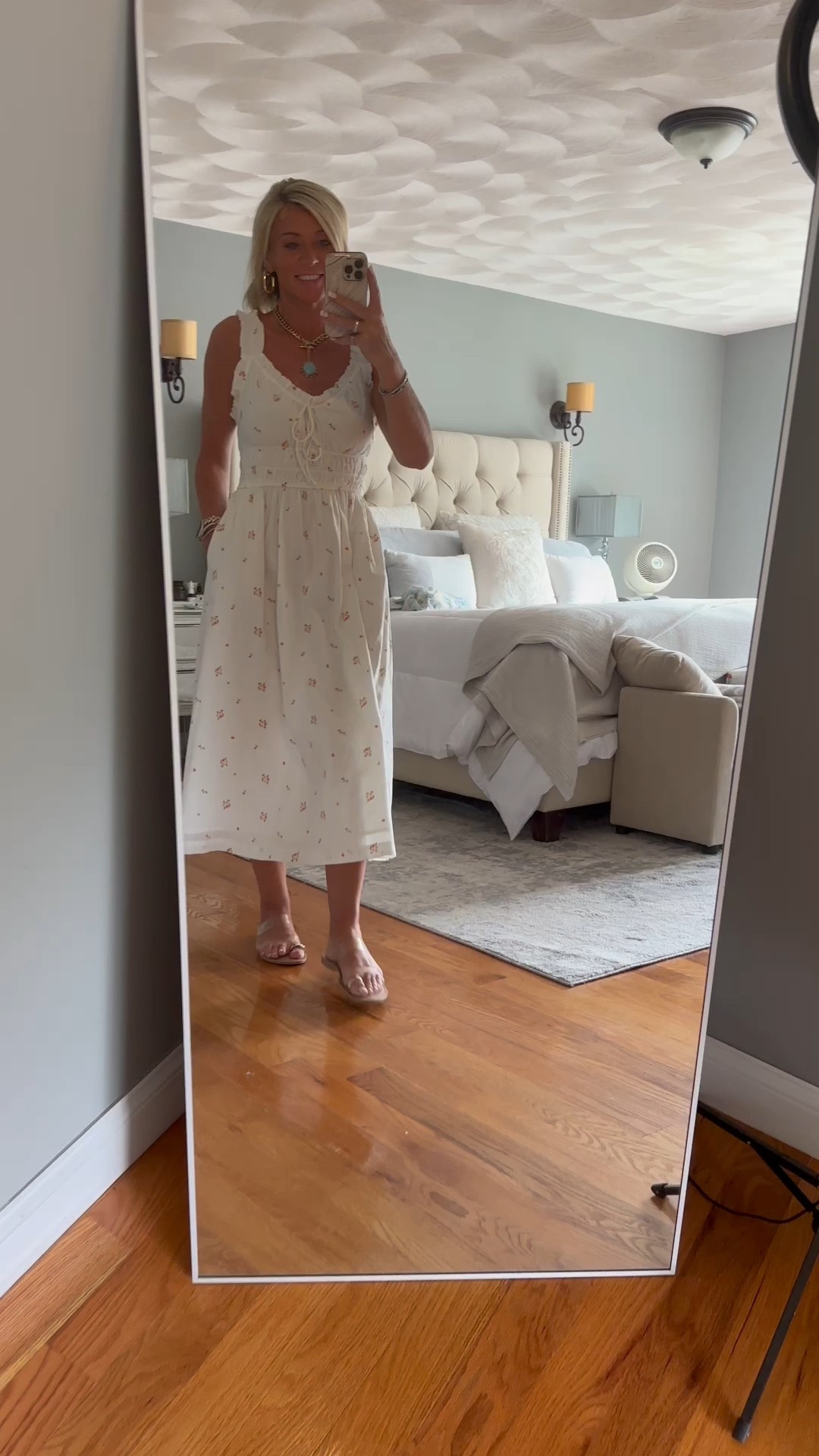 Was out running errands and stopped 4 times asking where my dress is from. Love it! And love that it has thicker straps so you can wear a regular bra. It is lined and has pockets. Wearing a small. Sandals go with everything and are so comfy 

#LTKSeasonal #LTKFindsUnder50 #LTKOver40