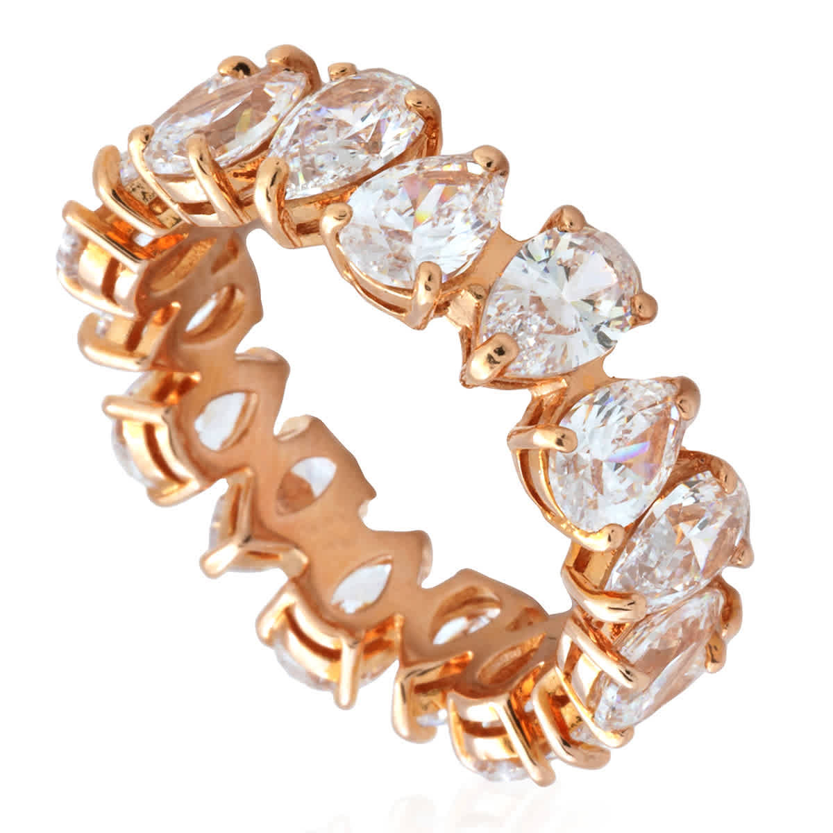 Swarovski Vittore Pear Cut Crystals, White, Rose,gold Tone Plated Ring, Size 52 (US 5.75) | Jomashop.com & JomaDeals.com