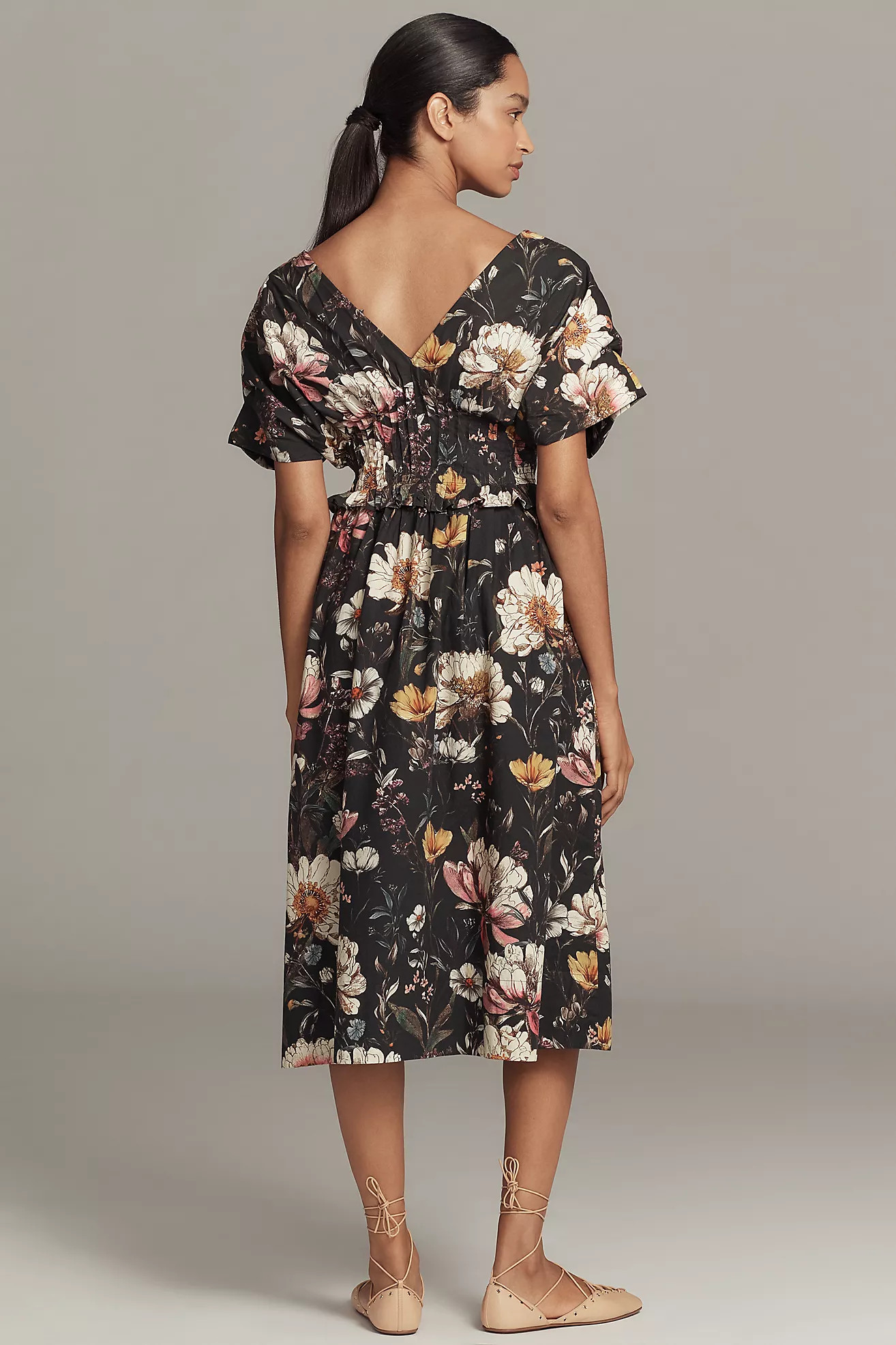 By Anthropologie V-Neck Zip-Front Midi Dress | Anthropologie (US)