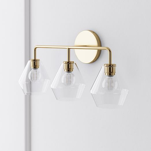 Sculptural 3-Light Geo Sconce - Clear | West Elm (US)