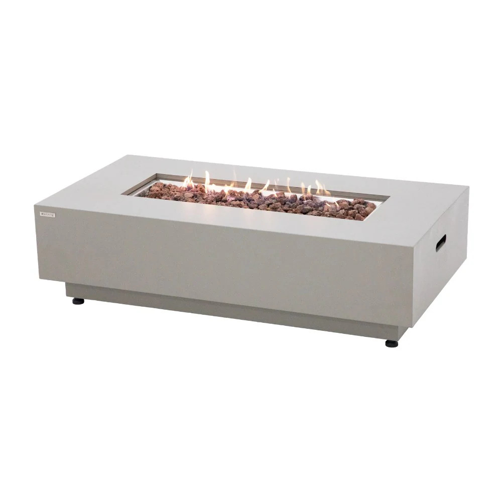 Sol Living 50000 -BTU Grey - Rectangle - 50"" x 26"" Steel Liquid propane Outdoor Fireplace Stainless Steel one_size in Gray | SL-FP-05LG-1 | Lowe's