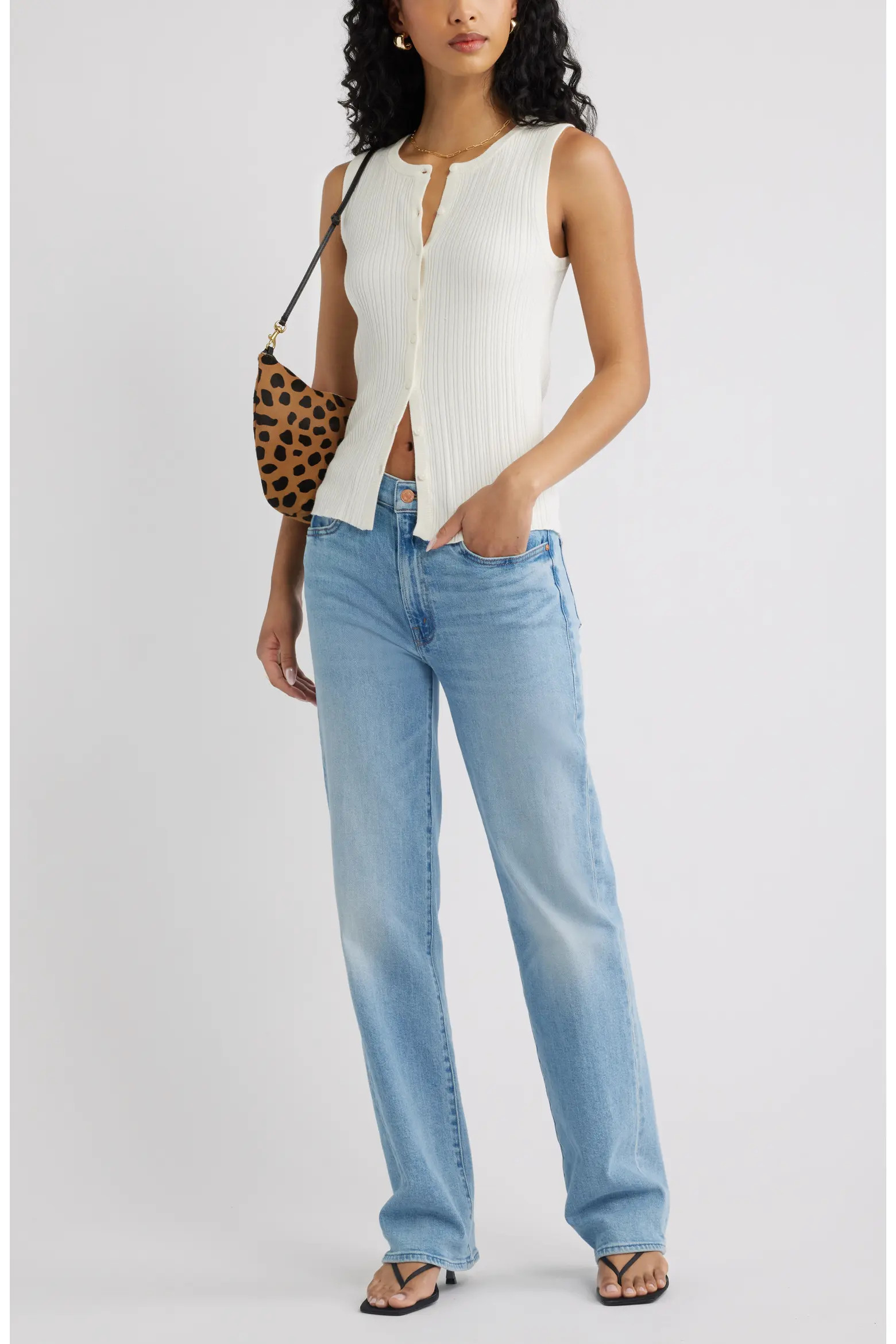 Button Front Rib Tank (Women) | Nordstrom | Nordstrom