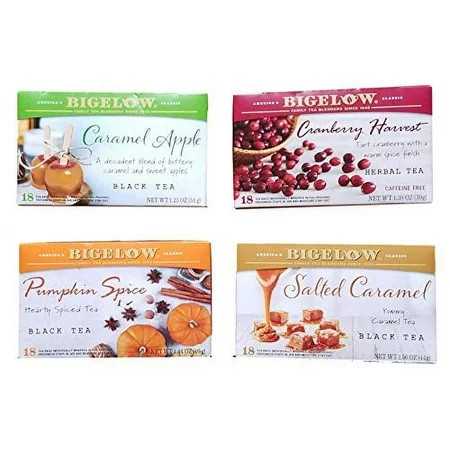 Caramel Apple, Cranberry Harvest, Pumpkin Spice, Salted Caramel - Tea Bags - Limited Edition Fall Variety Bundle of 4 - 72 Total Tea Bags | Walmart (US)