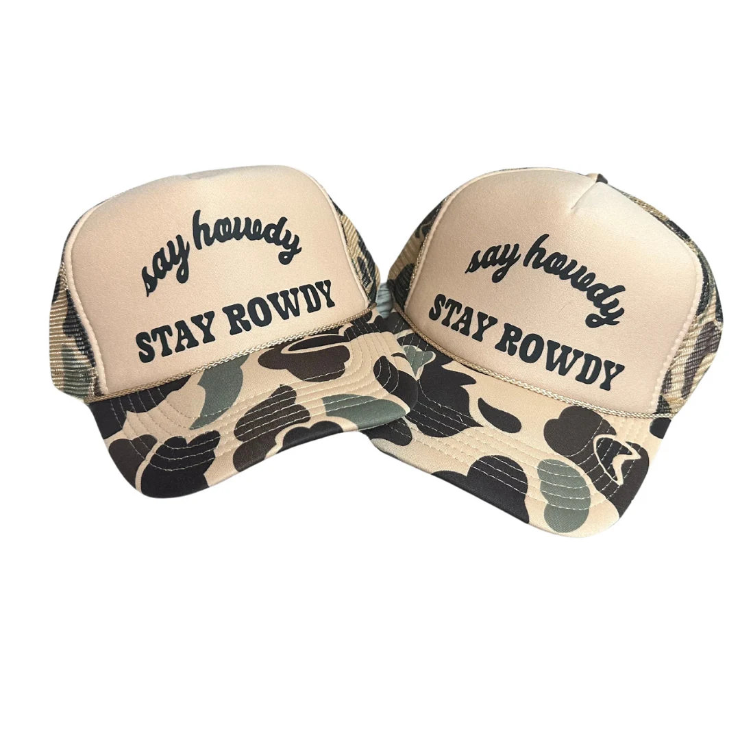Custom Hat. Trucker Hat. Womens Hat. Camo Hat. Country Concert. Say Howdy Stay Rowdy. Vacation. B... | Etsy (US)