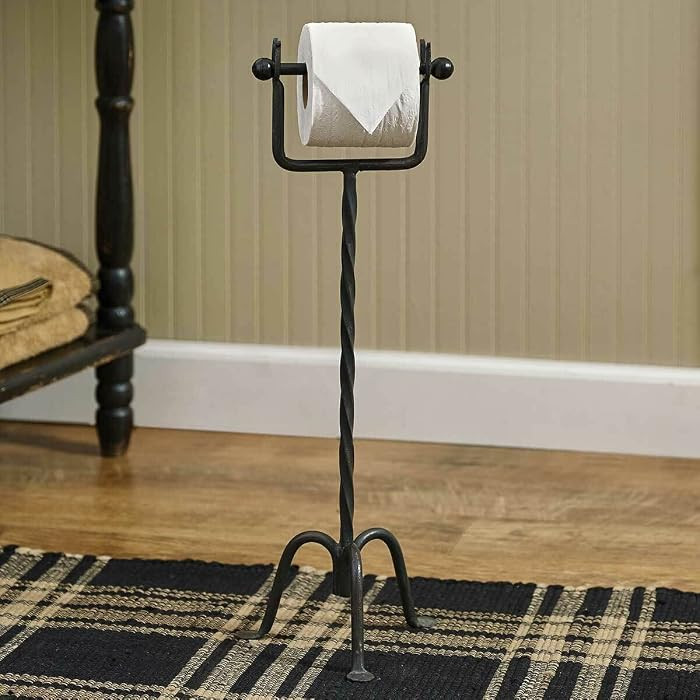 BLACK FOREST DECOR Twisted Iron Standing Toilet Paper Holder 7" Wx7 Dx23 H | Amazon (US)