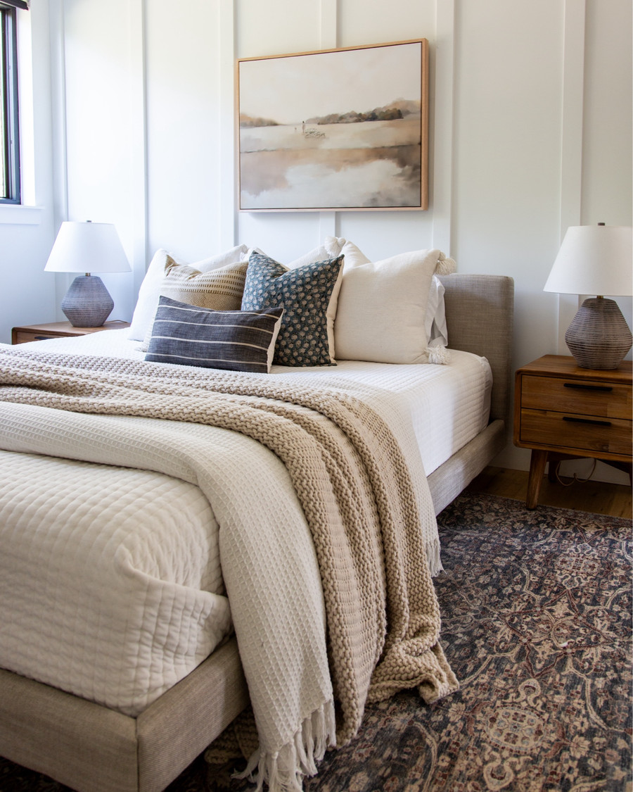 Give your guest bedroom a fresh look with bright board and batten walls, cozy…
