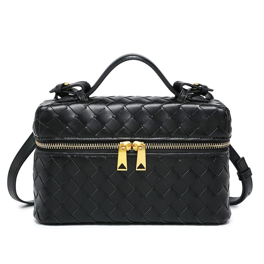 Rejolly Top-Handle Pouch Handbag for Women Woven Leather Vanity Case Designer Crossbody Bag Quiet... | Amazon (US)