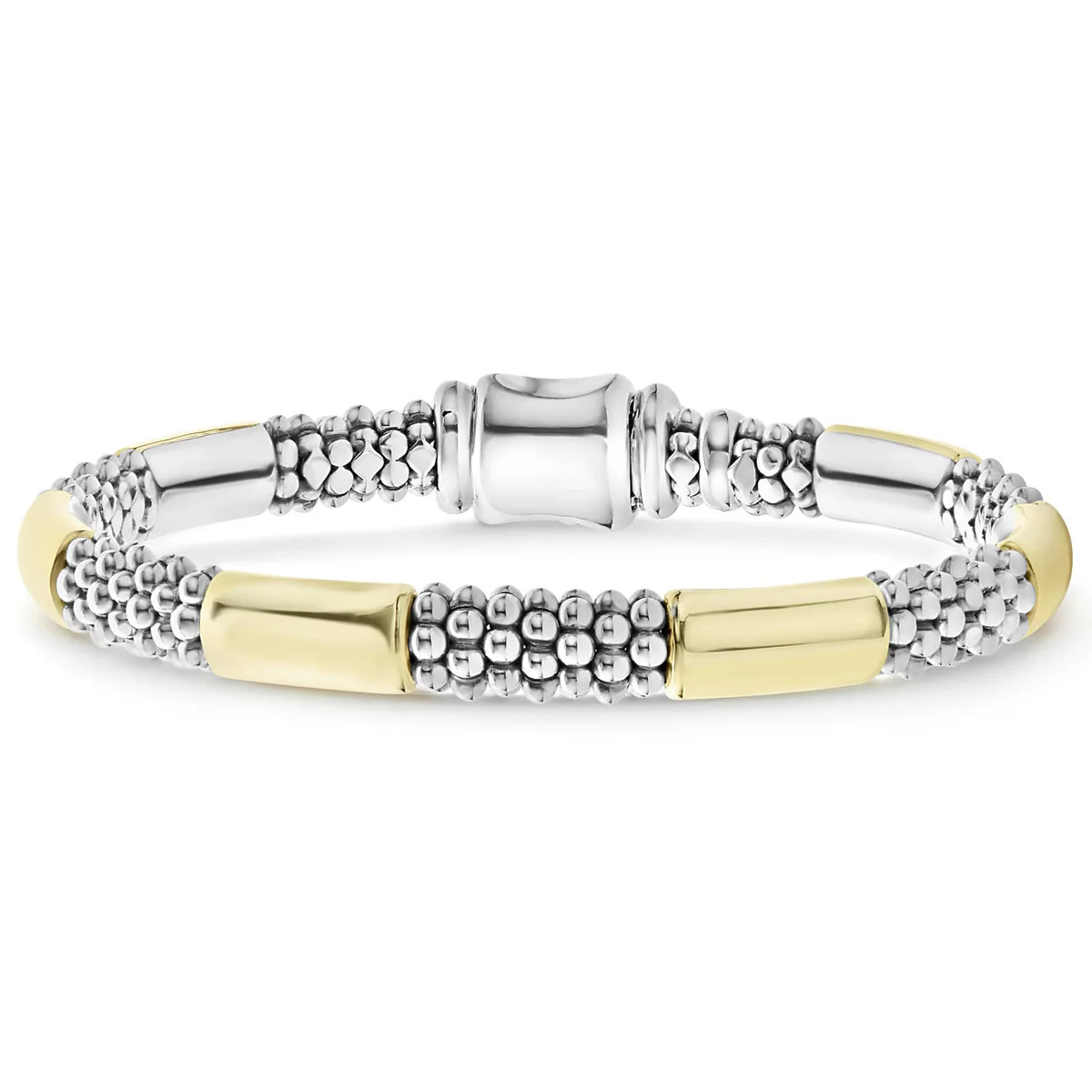 Two-Tone Station Caviar Bracelet | 6mm | LAGOS