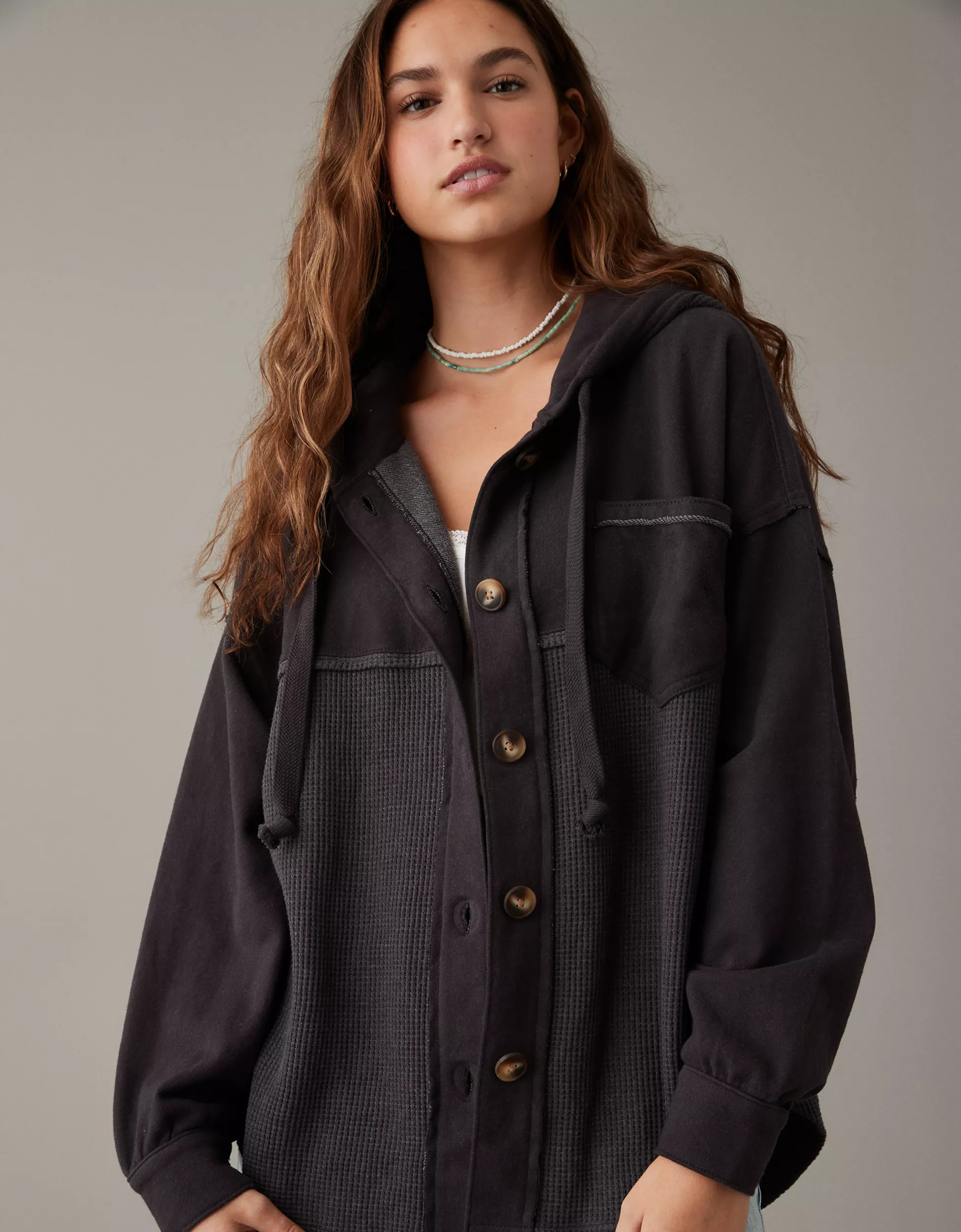 AE Big Hug Hooded Shacket | American Eagle Outfitters (US & CA)