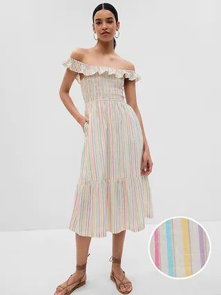 Ruffle Neck Midi Dress | Gap (US)