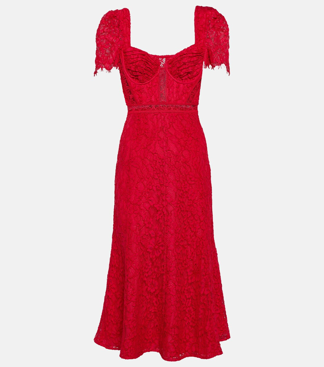 Lace crêpe midi dress | Mytheresa (US/CA)