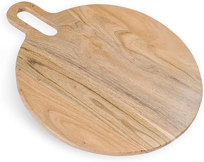 The Fine Living Co. Round Serveware Board with Handle, Charcuterie Boards, Acacia Wood 0.6" Thick... | Amazon (US)