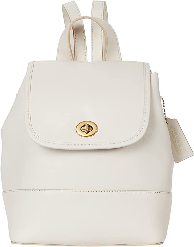 COACH The Coach Originals Glovetanned Leather Turnlock Backpack Chalk One Size | Amazon (US)