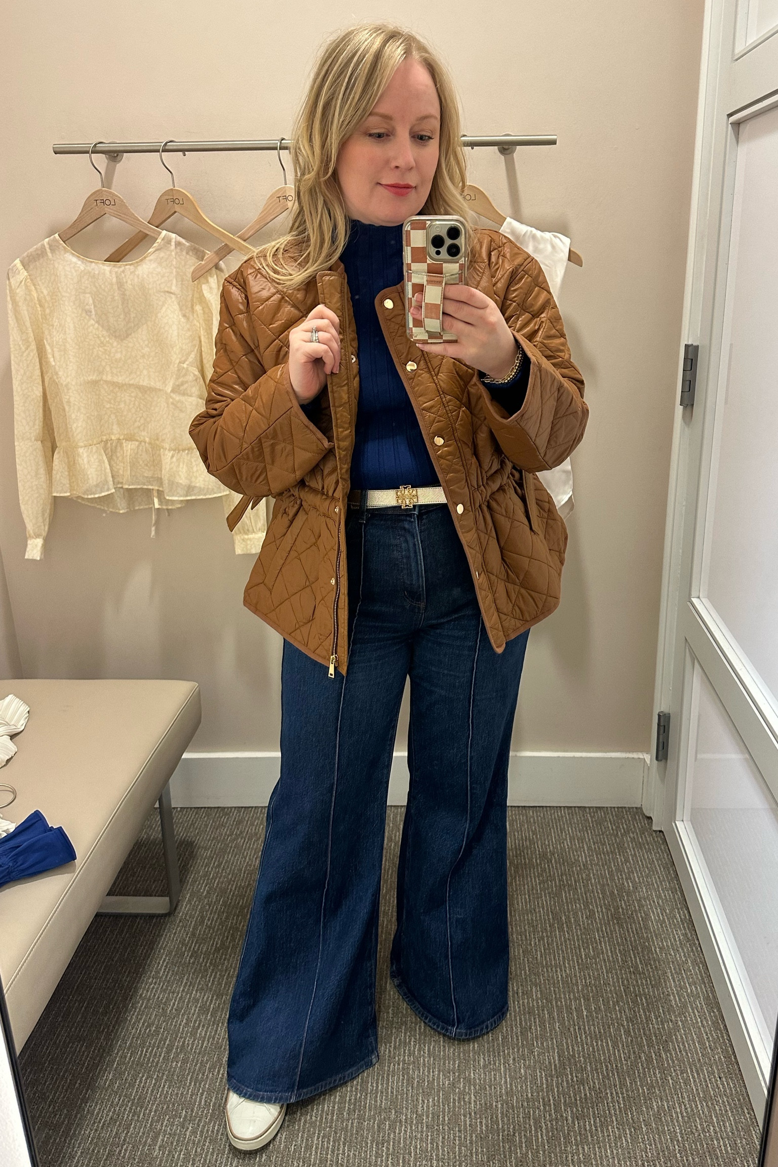 Love this jacket for #hocautumn and #hocspring. It runs big. I sized down to a small and considering ordering the petite instead. Jeans are my favorite pair. If under 5’3” consider ordering a petite length. #hocspring #hocautumn 