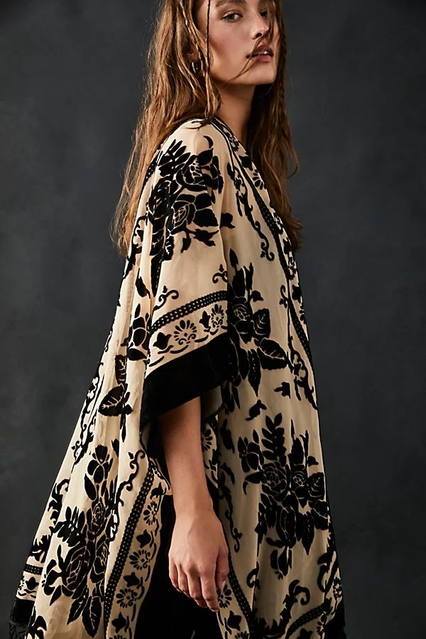 Nightbird Burnout Kimono by Free People, Black Combo, One Size | Free People (Global - UK&FR Excluded)