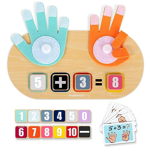 TOP BRIGHT Educational Learning Number Toys for Toddlers 2-4 Years, Kids Finger Counting Math Number Blocks Homeschool Supplies, Montessori Toys for 3 4 5 Year Old | Amazon (US)