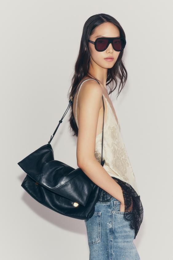 Zara - Maxi Envelope Crossbody Bag - Blue - One Size Only - Woman | Zara US