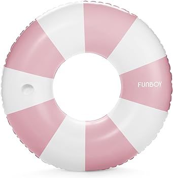 FUNBOY Giant Vintage Dusty Pink Stripe 48'' Tube Float with Integrated Cup Holder, Perfect for a ... | Amazon (US)