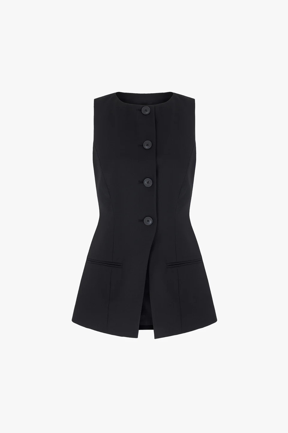 ALIGNE Long Waistcoat - Black | Leo | ALIGNE UK & EU