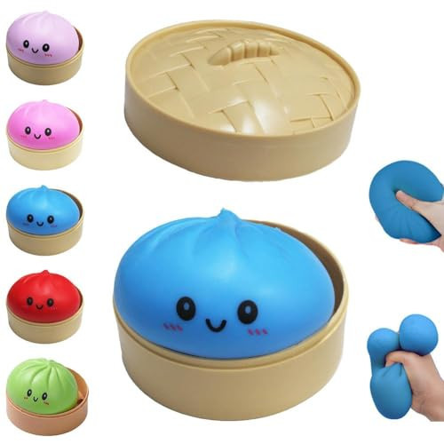 Dumpling Squishies, Mystery Dumpling Box, Colorful Dumplings Stress Balls Fidget Sensory Toy, Soft Squeeze Decompression Dough for Anxiety Relief Fidget, Kids Easter Basket Stuffers Toy | Amazon (US)