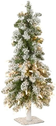 National Tree Company 2 ft Pre-Lit Snowy Downswept Forestree Mini Artificial Christmas Tree, 50 C... | Amazon (US)