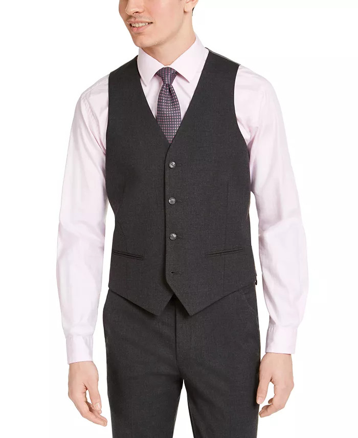 Men's Slim-Fit Stretch Solid Suit Vest, Created for Macy's | Macys (US)