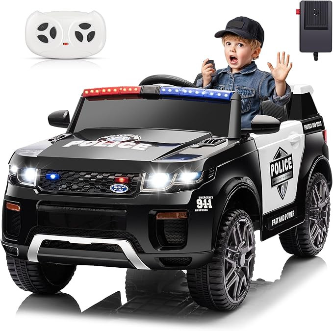 Hikole 12V Ride on Police Car for Kids 4-8, 12V Electric Car for Kids with Remote Control, 2 * 30... | Amazon (US)