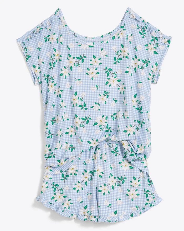 Ruffle Tee & Short Set in Gingham Magnolia | Draper James (US)