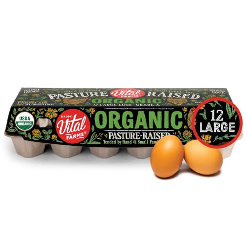 Vital Farms Organic Pasture-Raised Large Eggs 12ct | Amazon (US)