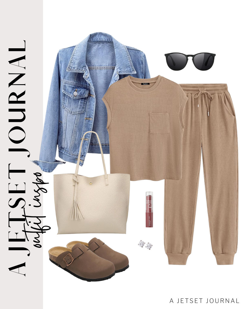 For your low-key dinners, you may choose this khaki lounge set and layer it over with a denim jacket from LifeShe. Accessorize with stud earrings and SUNGAIT premium vintage sunnies. For the footwear, these Project Suede Clogs will be perfect. 

 #LTKSeasonal #LTKSaleAlert #LTKTravel
