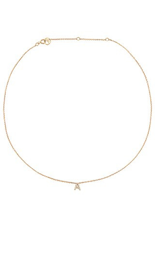 Diamond Initial Necklace in Yellow Gold | Revolve Clothing (Global)
