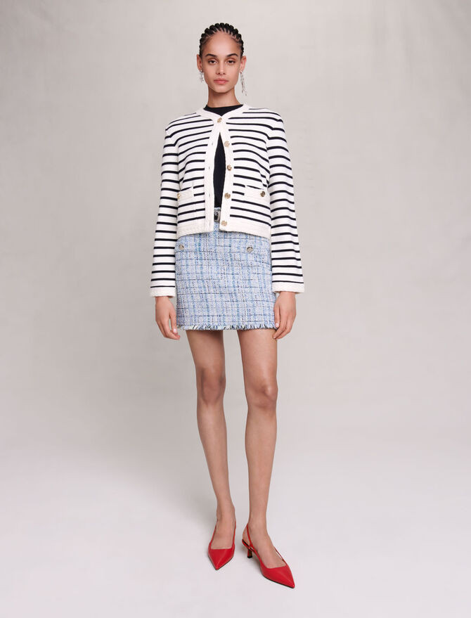 Striped knit cardigan | Maje EU