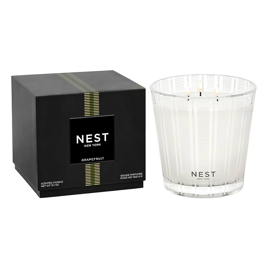 NEST New York Scented 3-Wick Candle, Grapefruit - 21.2 oz - Up to 100-Hour Burn Time - Reusable G... | Amazon (US)