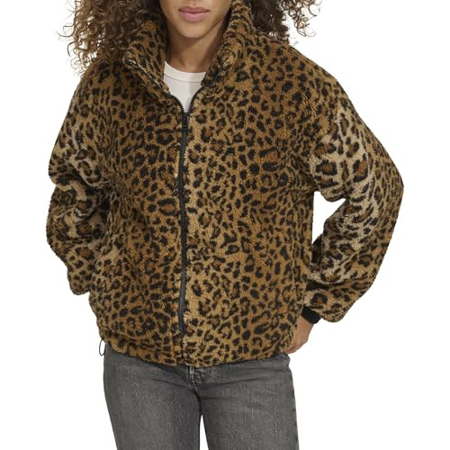 Levi's Zip-Up Sherpa Teddy Jacket, Leopard, M | Amazon (US)