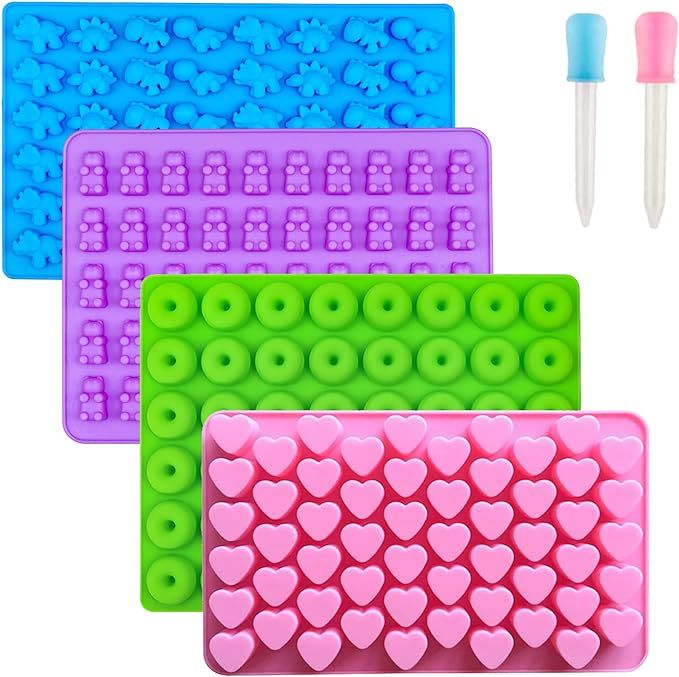 Gummy Bear Candy Molds Silicone, Chocolate Gummy Molds with 2 Droppers, Non-stick Silicone Gummy ... | Amazon (US)