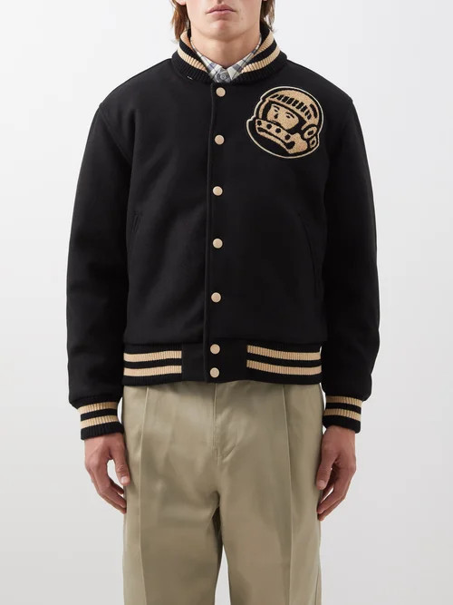 Billionaire Boys Club - Astronaut-patch Felt Varsity Jacket - Mens - Black | Matches (US)