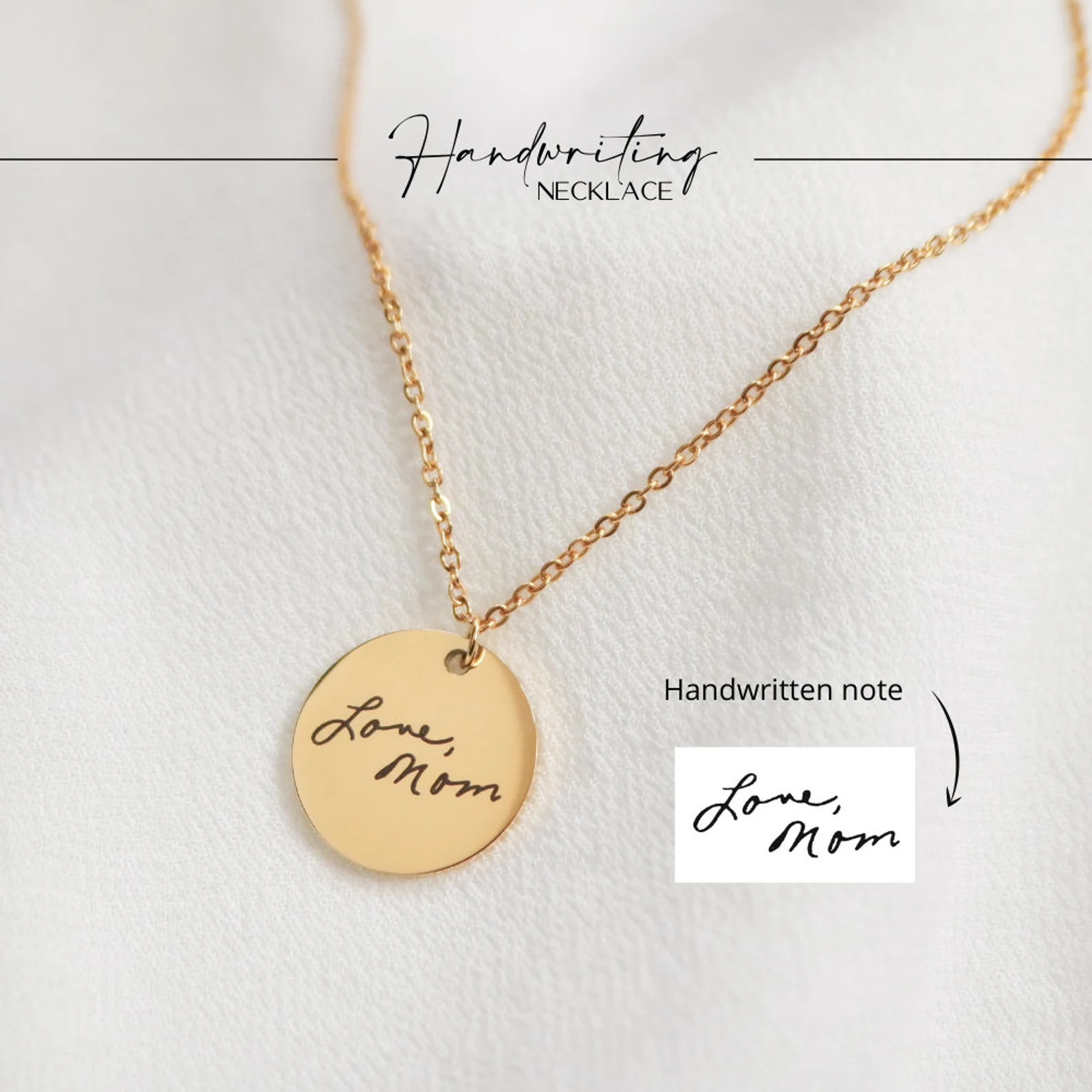 Personalized Handwriting Necklace: Engraved Memorial Jewelry | Etsy (Global)